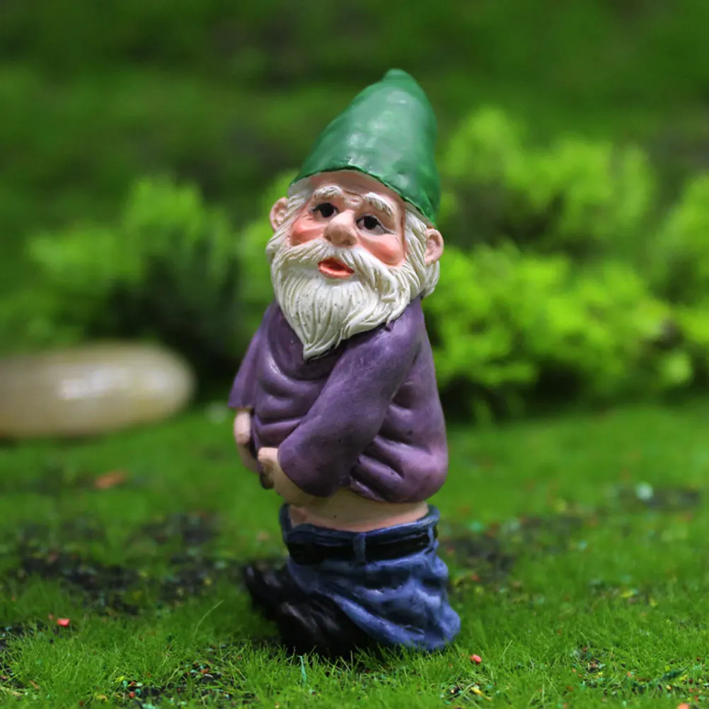 

4pcs Resin Garden Ornaments Miniature Dwarf Adornments Micro Landscape Decor Courtyard Statue Sculpture Outdoor Gardening Elf