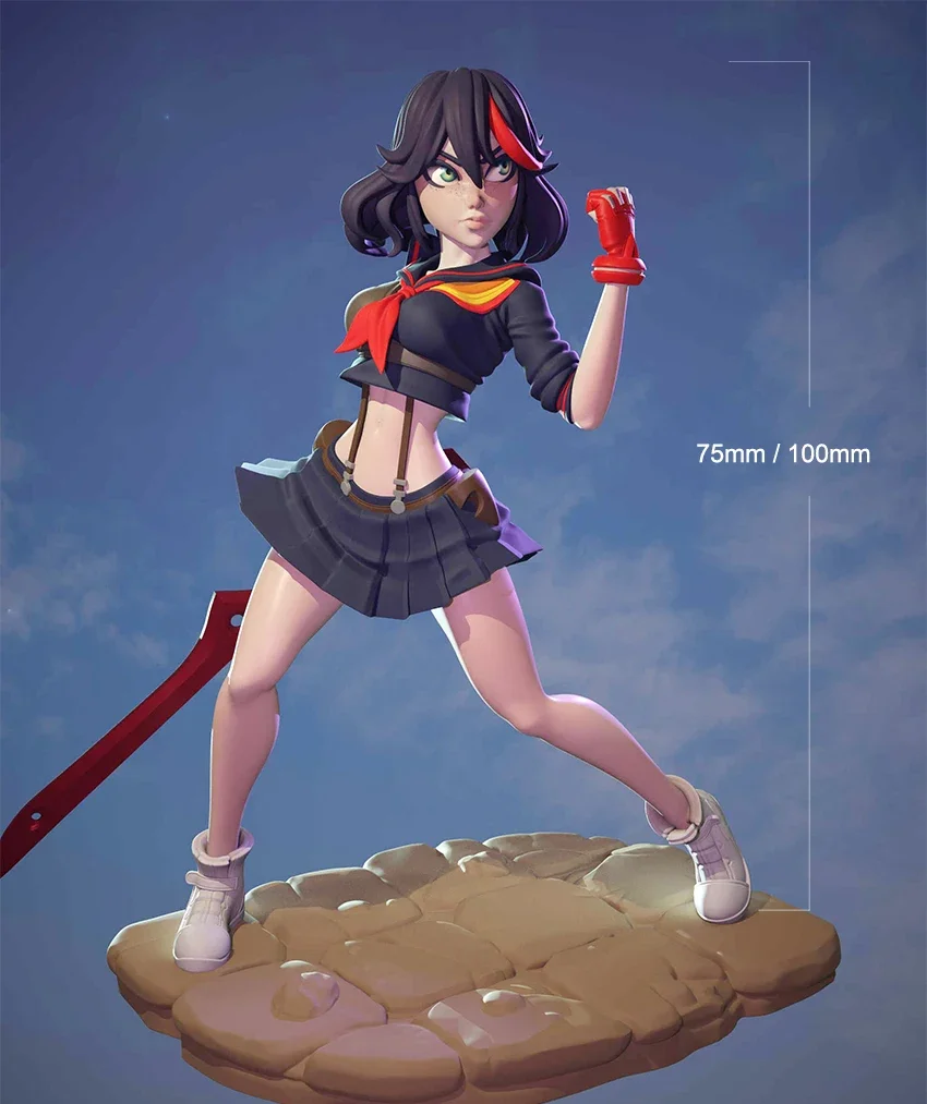 

1/24 75mm 1/18 100mm Resin Model Kits Girl Warrior Figurine Unpainted No Color RW-810