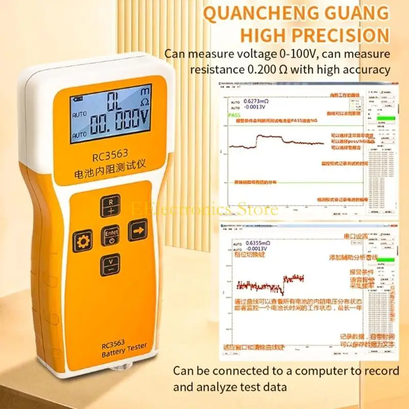 

B03C High Precise 18650 Batteries Impedance Tester Check for 0-100v, 0-200Ω