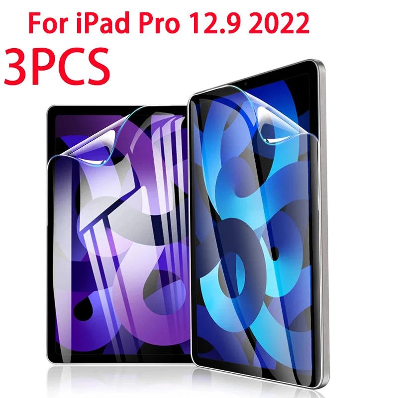 

3pc Soft PET Hydrogel Film for IPad Pro 12.9 2022 2021 2020 2018 2017 2015 Screen Protector for Pro 12.9 6th 5th 4th 3th 2th 1th