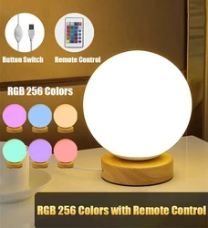 RGB Color Changing LED Night Light USB Rechargeable LED Table Lamp Bedside Lamp for Home Office Bedroom Living Room Light