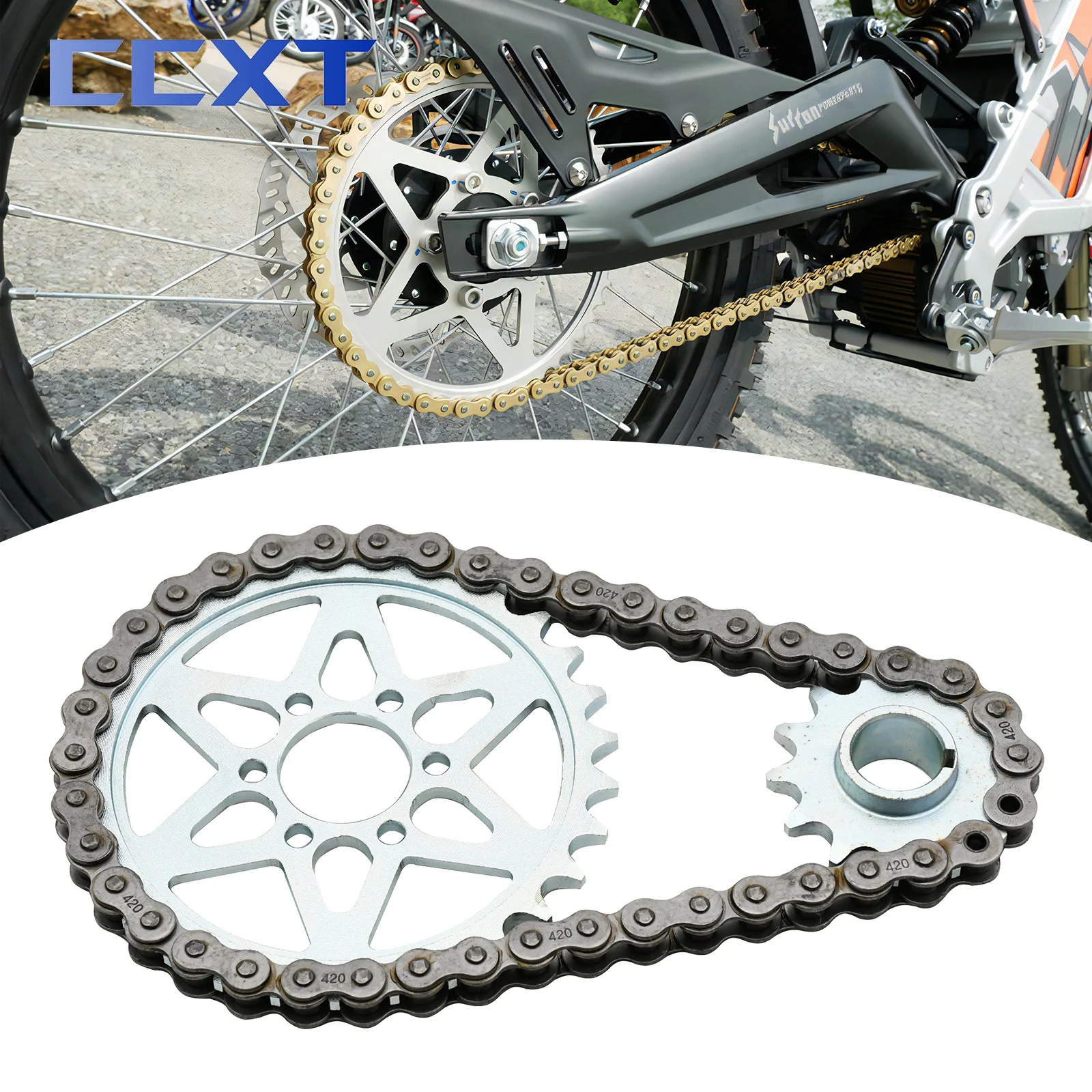 For Sur-Ron Surron Light Bee & Light Bee X Universal Electric Motocross Dirt Bike 13T 30T Chainring Sprockets 42 Section Chain