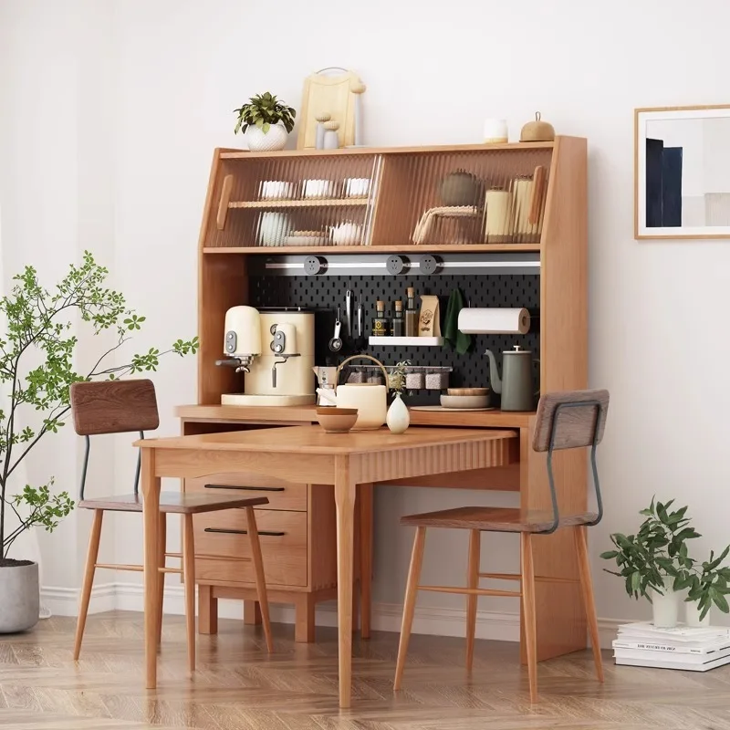 

Nordic solid wood dining side Japanese simple wine small apartment high tea dining ta