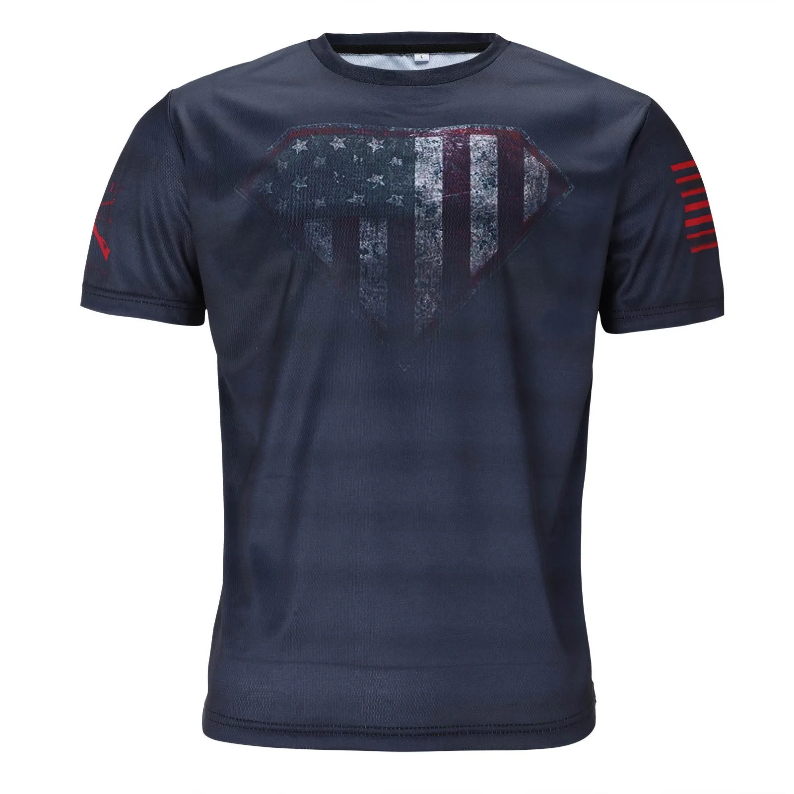 Independence Day Men's T Shirts Vintage American Flag Print T Shirt Patriotic Graphic Tee Tops 4 Of July Fashion Casual Tees