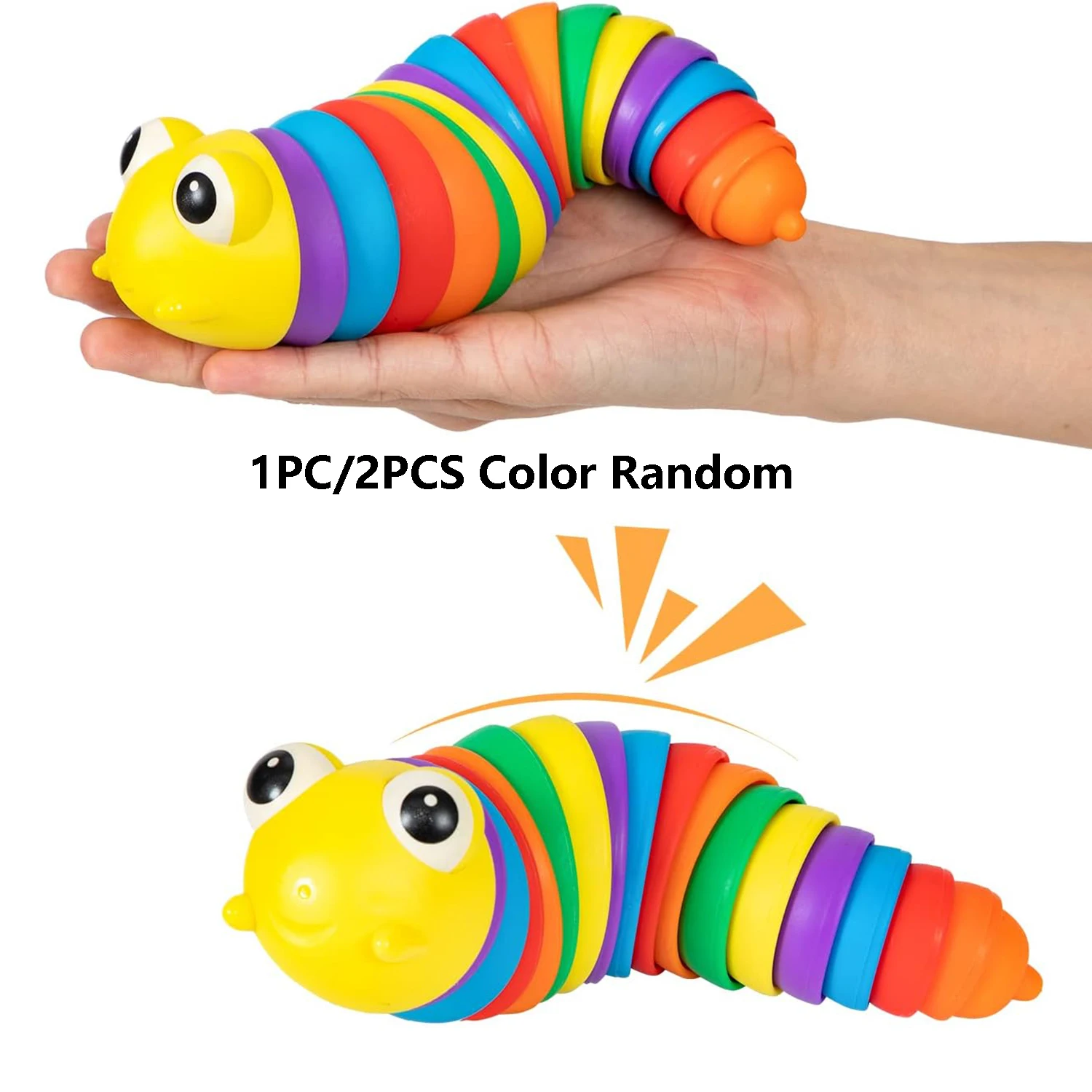 2 pieces of simulated caterpillar and shark, children's puzzle and educational stress relief toys, children's party gift table