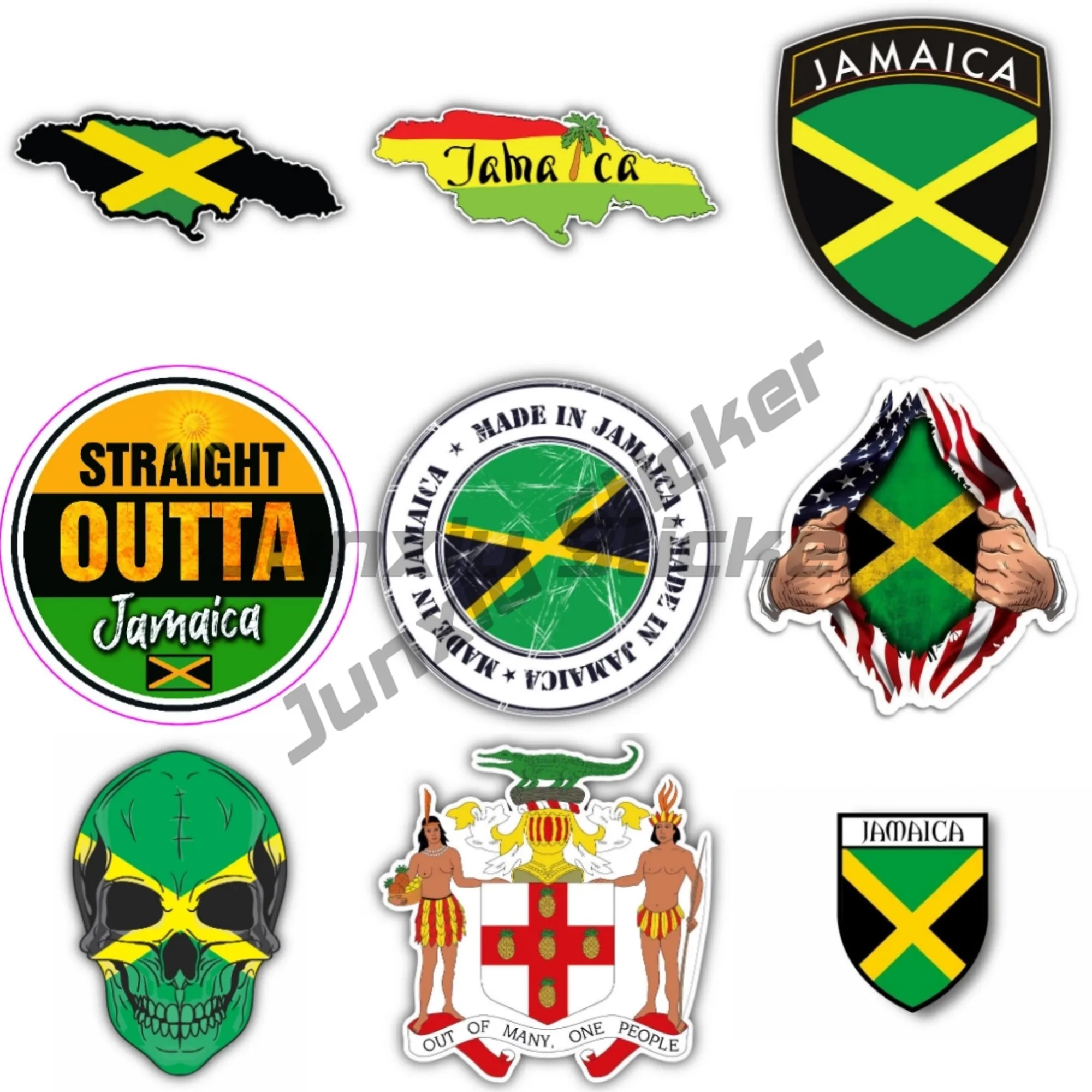 

Jamaica Map Flag Car Bumper Sticker Decal