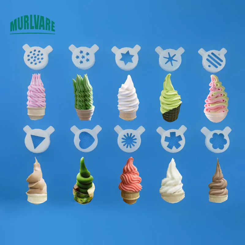 10Pcs Ice Cream Machine Spare Parts Flower Mouth Magic Head Inner Diameter 29mm Ice Cream Cone Machine Shape Cap