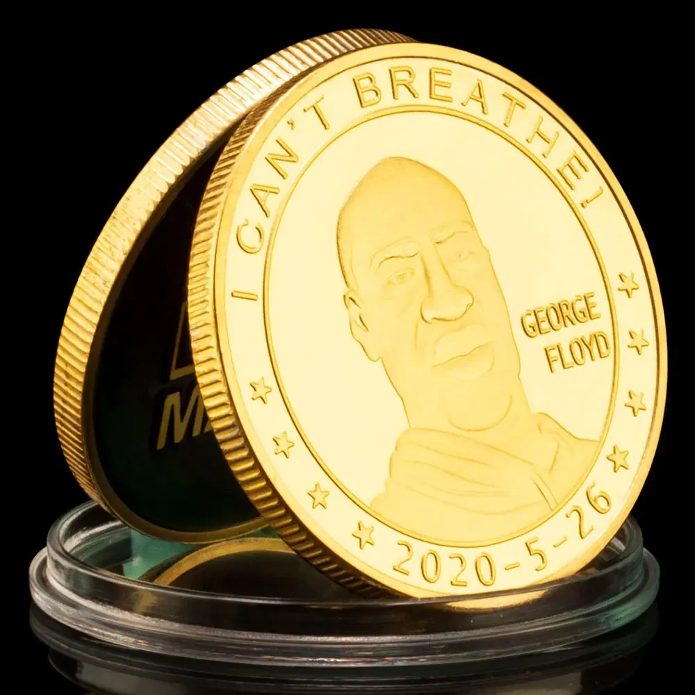 I Cant Breathe George Floyd Collectible Gold Plated Commemorative Coin Black Lives Matter Collection Art Souvenir Coin