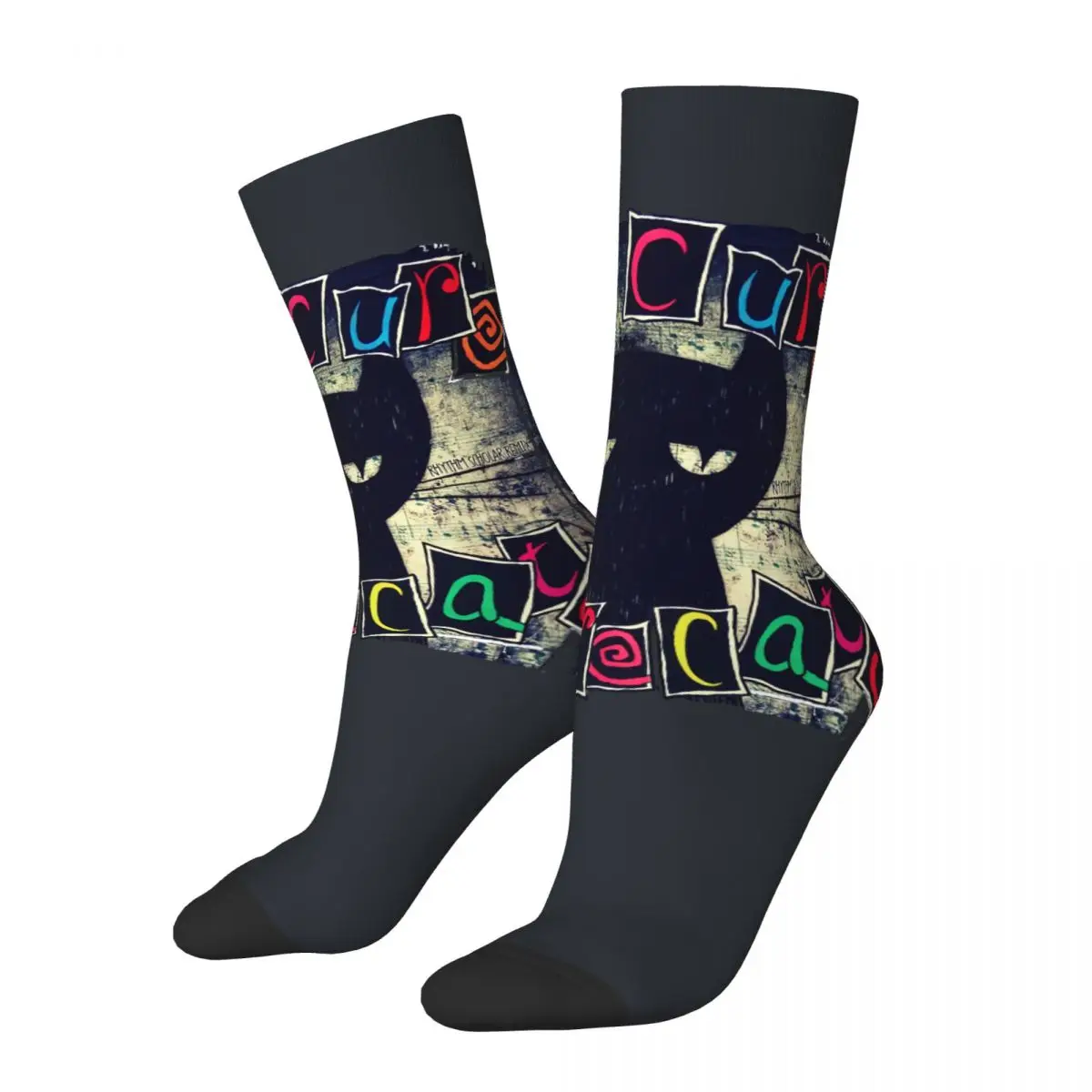 Funny Crazy compression Sock for Men The Cure Lovecats Robert Smith The Band Hip HopHarajuku Happy Qualityn Printed  Crew Sock