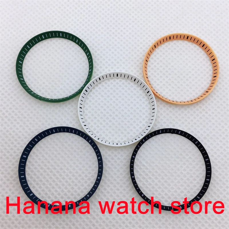 แหวนสีดำสีน้ำเงินส่วนของนาฬิกา30.2มม. * 26.8มม. * 2.7มม. สีเขียวขาวเหมาะสำหรับ SKX009 SKX007รุ่น NH35/NH36ตัวเรือนนาฬิกาผู้ชาย