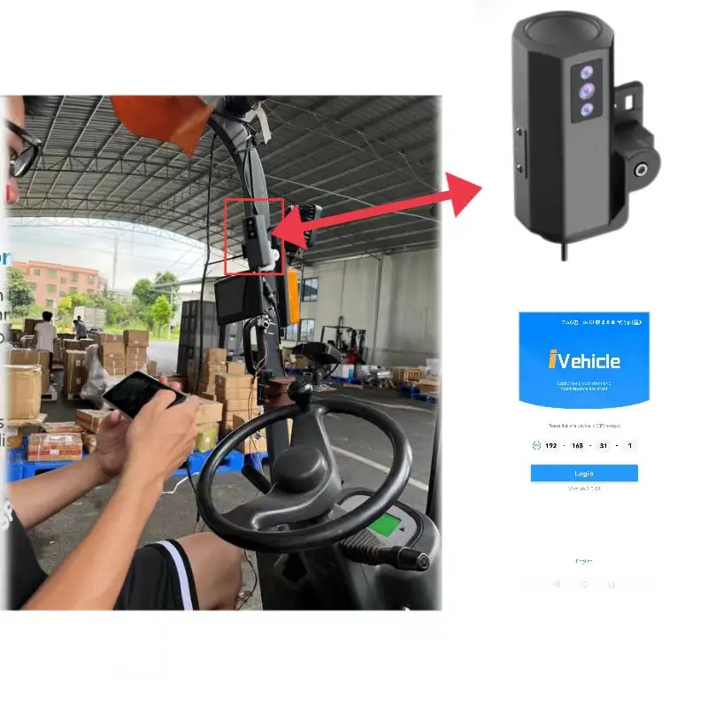 Chariot élévateur avec capteur G WIFI GPS 4G, prise en charge DSM DMS, détection de Fatigue, identification faciale, détection de ceinture de sécurité, détection de casque