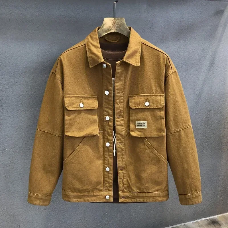 Patchwork Denim Jacket Men Jean Jacket Streetwear Hip Hop Loose Coats Men Clothing Spring Autumn Oversized Outerwear Korean Tops