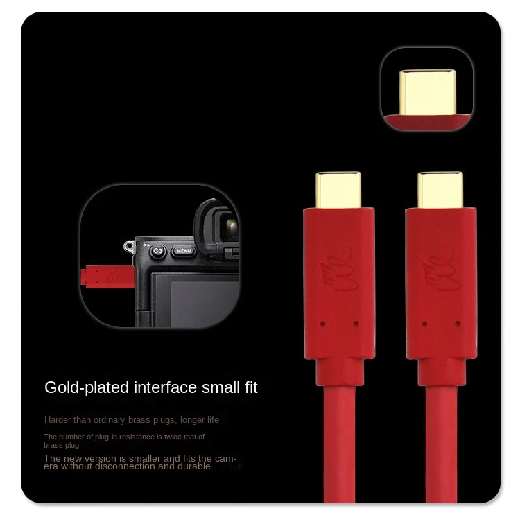 

Dual TypeC Straight a7m3 a7r4 eosrp z6 Online shooting line The camera computer is connected to the transmission line 5M