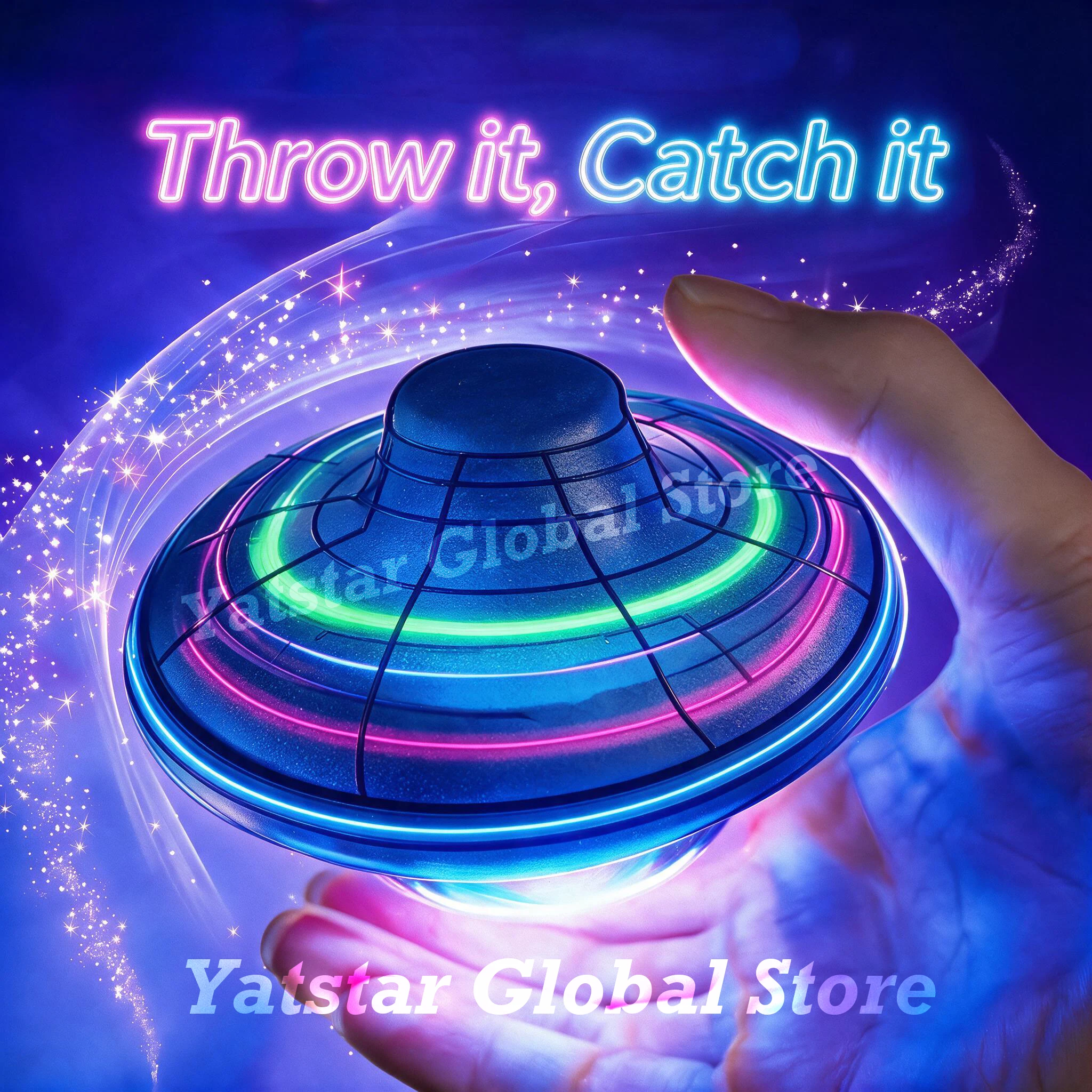 Magic Flying Spinner Ball UFO Gyro Fingertip Induction Drone Aircraft Decompression Toy Sports Outdoor Fun Gift for Kids Adults