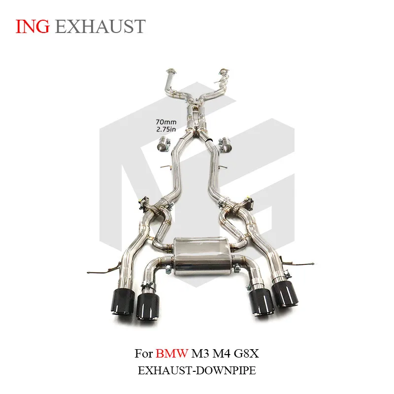 

ING двухтрубный выхлоп средней длины для BMW M3 M4 G8X, регулирующий клапан, электрические аксессуары, система