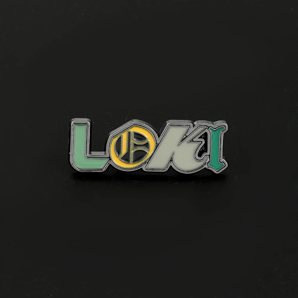 Marvel God of Tricks Loki Avengers Superhero Loki Name Brooch Costume Backpack Pin Jewelry Accessories for Fans Gift