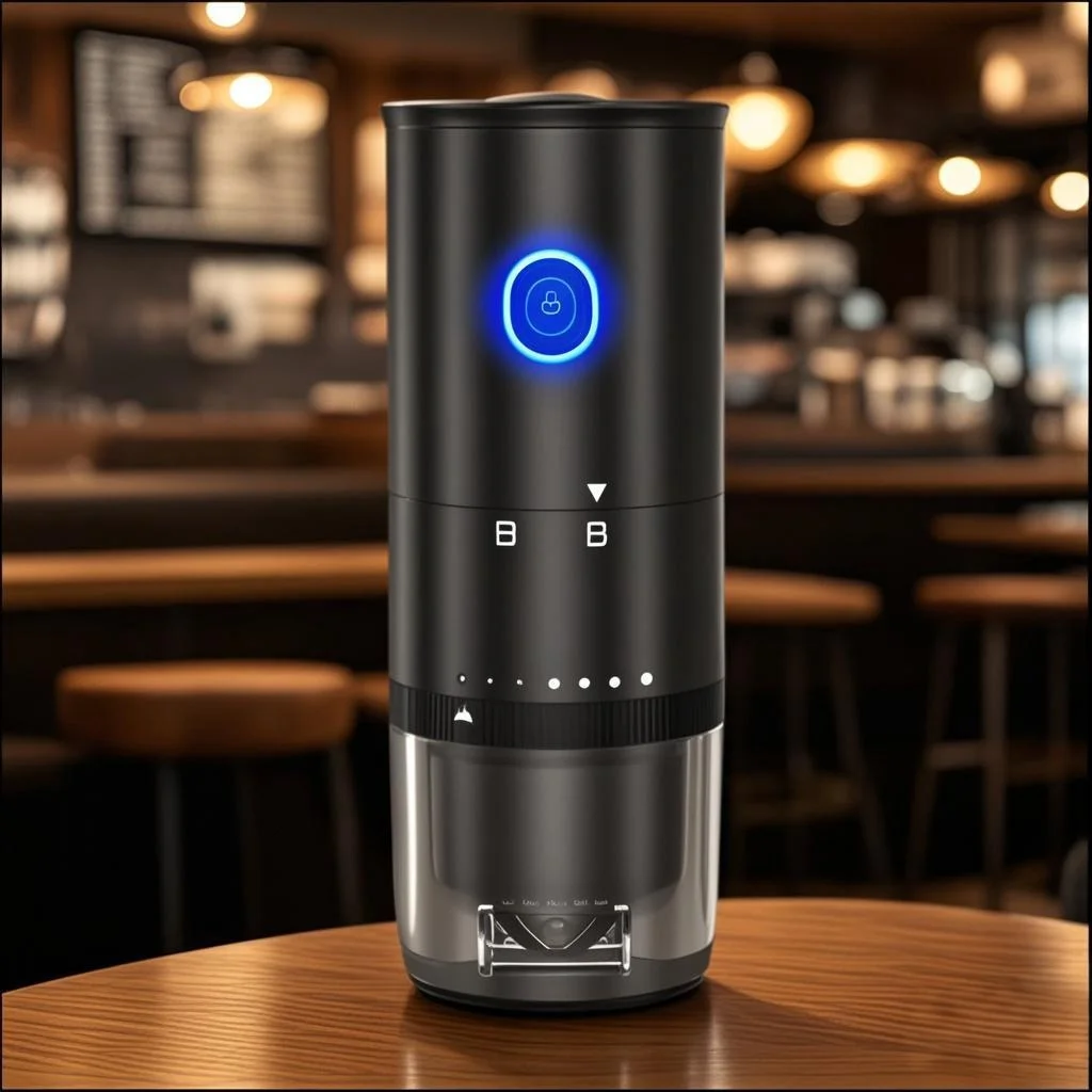 

Portable Mini Black Electric Automatic USB Coffee Bean Grinder Machine With Strainer