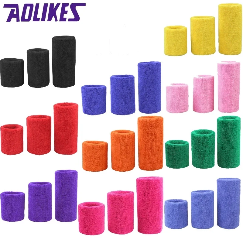 AOLIKES 1PCS Tower Wristband Tennis/Basketball/Badminton Wrist Support Sports Protector Sweatband 100% Cotton Gym Wrist Guard