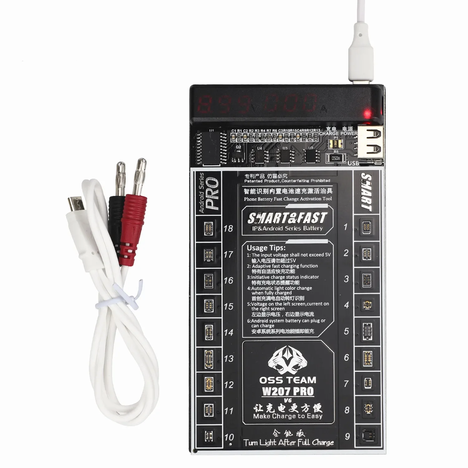 Pro Bateria do Telefone Inteligente Carregamento Rápido e Ativado em Ferramenta para Android Universal Huawei Samsung W207