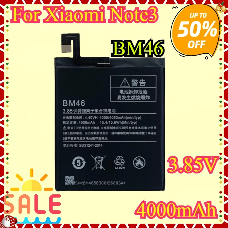 

New BM46 Replacement Battery For Xiaomi Redmi Note 3 Note3 Pro for Redmi 3 3S 3X 4X 3 pro Note 2 Note 5A Mi 5X Mi A1 BN31