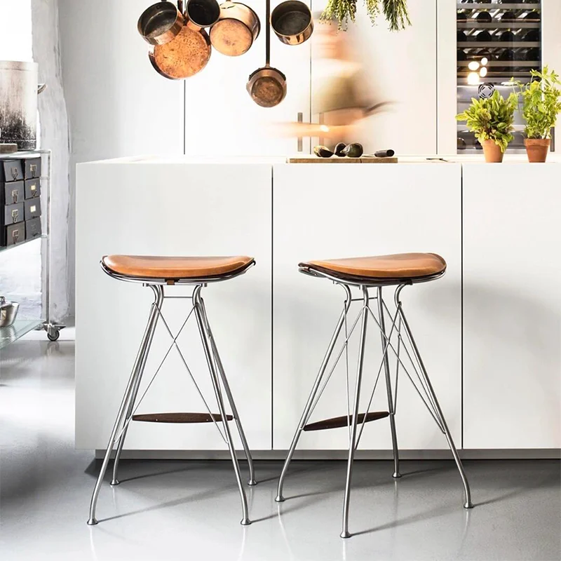 Bancos de bar personalizados para festa, estilo nórdico, único, criativo, minimalista, ultraleve, moda para adultos, móveis de metal