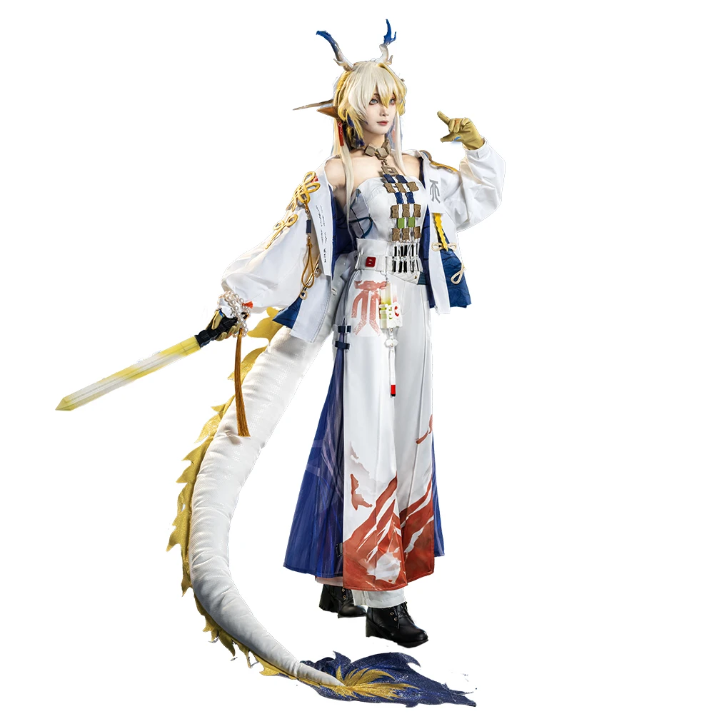 Shu Cosplay disfraz juego Arknights Cosplay WakuWaku-SR mujer juego disfraz Arknights Shu Cosplay cola de dragón