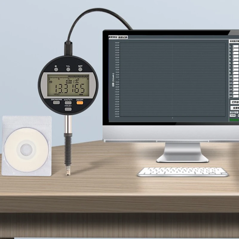 

IP65 Digital Indicator 0-12.7mm 0.5/1μm Electronic Indicator Gauge Rechargeable Battery Data can be connected to PC.CD