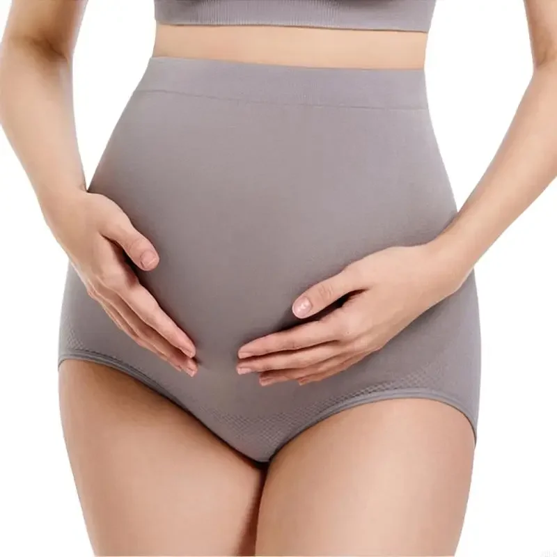 ملابس داخلية ناعمة عالية الخصر للأمهات ملابس داخلية ناعمة قابلة للتنفس تدعم الحمل ملابس داخلية للنساء الحوامل 15UB #5