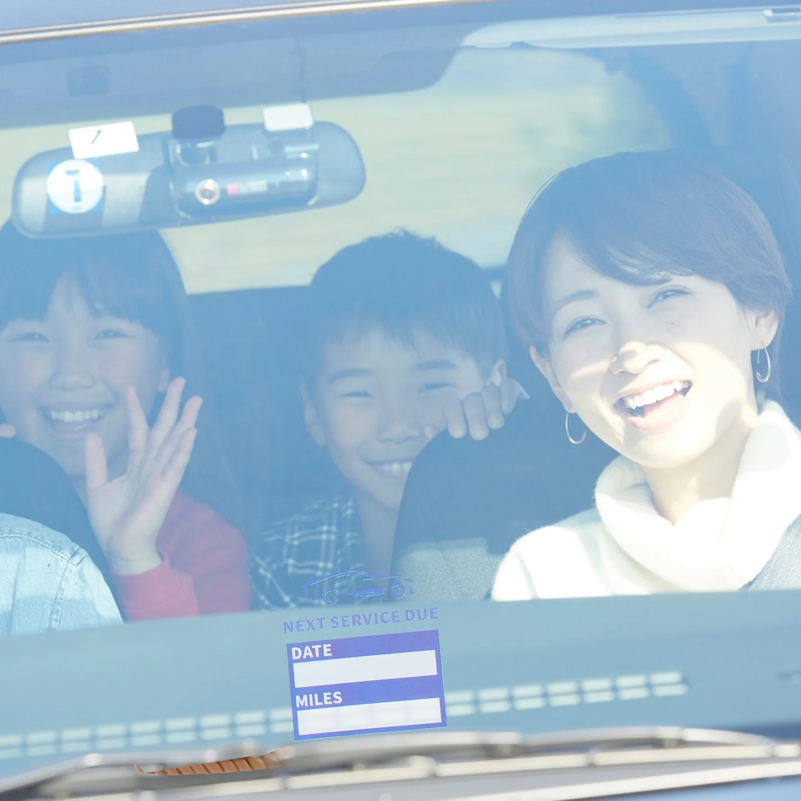 Car Service Tags Labeling Supplies Waterproof Stickers Vehicle Inspection Annual Dashcam Windshield