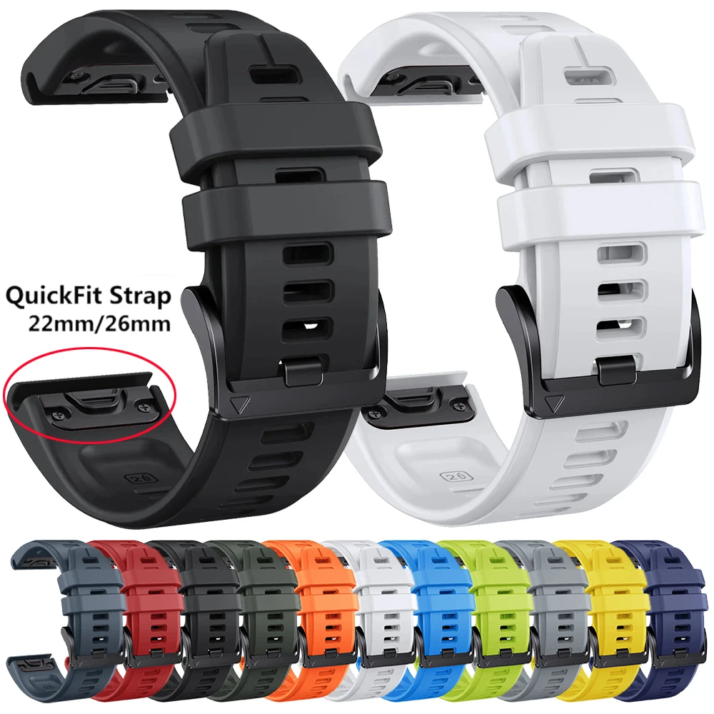 Fenix5 Uhrenarmband für Garmin Fenix 5 5X Plus 1:1 Offizielles Armband Fenix 8 Pro E 7 7X 6 6X Enduro3 QuickFit 22/26mm Silikon Correa