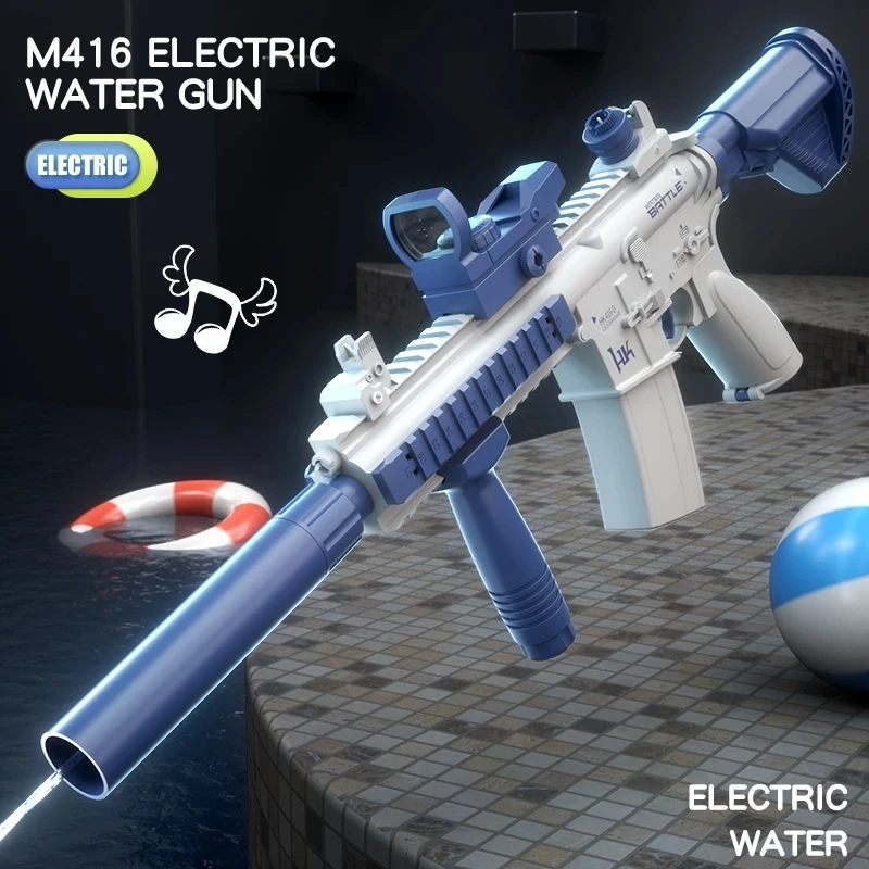 

Large Capacity Electric water gun Summer Hot M416 Water Gun Electric Pistol Shooting Toy Summer Beach For Kids Boys Girls Gift