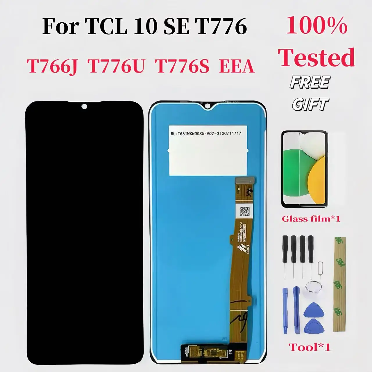Pantalla Original Pop para TCL 10 Se LCD T766h T766j T766u T776s EEA Digitalizador de pantalla de Panel táctil para TCL 10se pantalla LCD con Fr