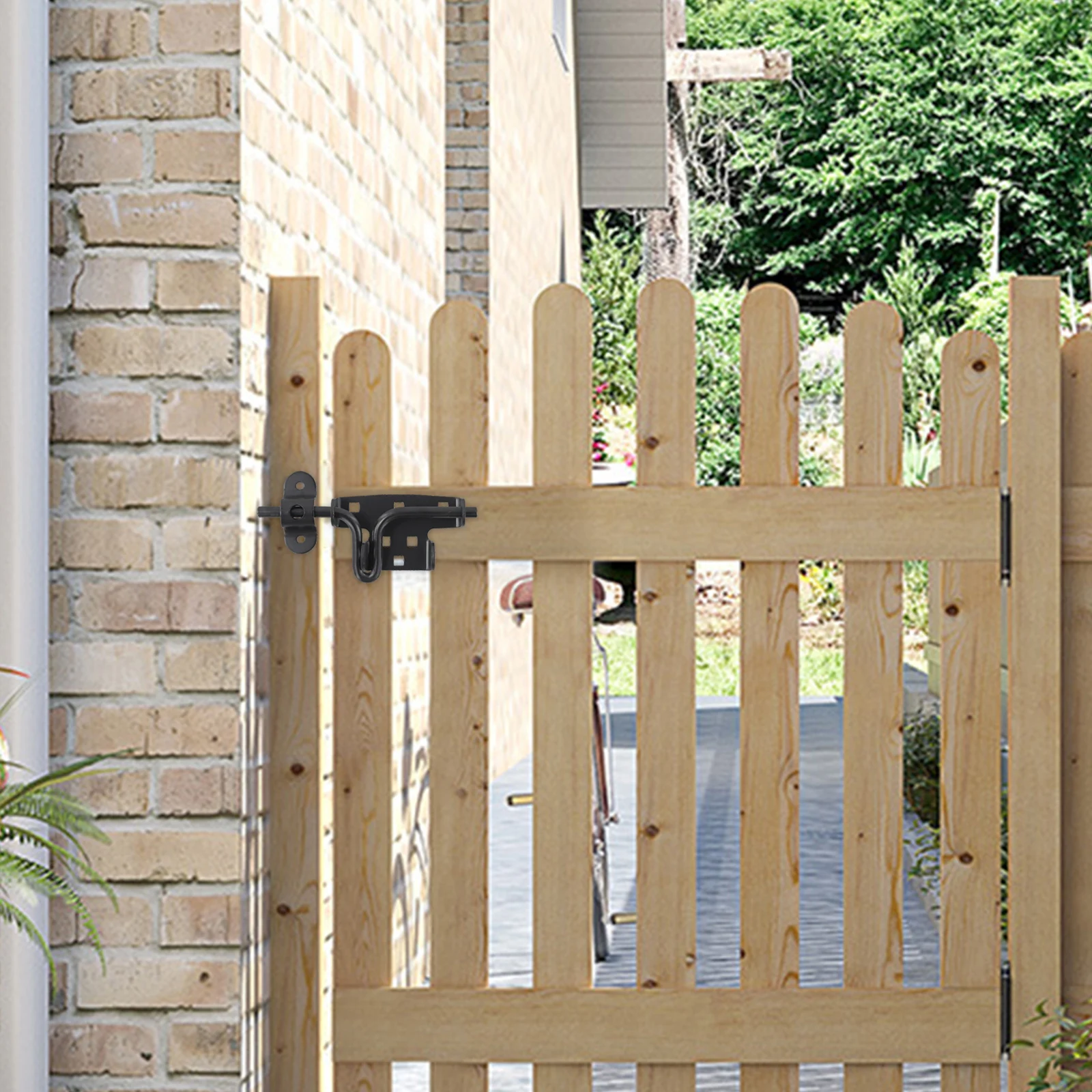 Sliding Bolt Door Lock Compatible with For Wooden Fence Doors Garden Patio Doors Exterior House Entry Security Hardware