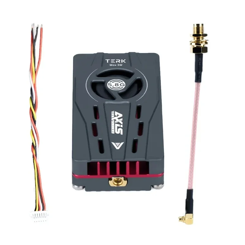 FyOriginal Axisflying Analog VTX 5.8GHz Max 3W High Power Heat Sink OSD TERK Video Transmitter for FPV Long Range Drone 5/7/10in