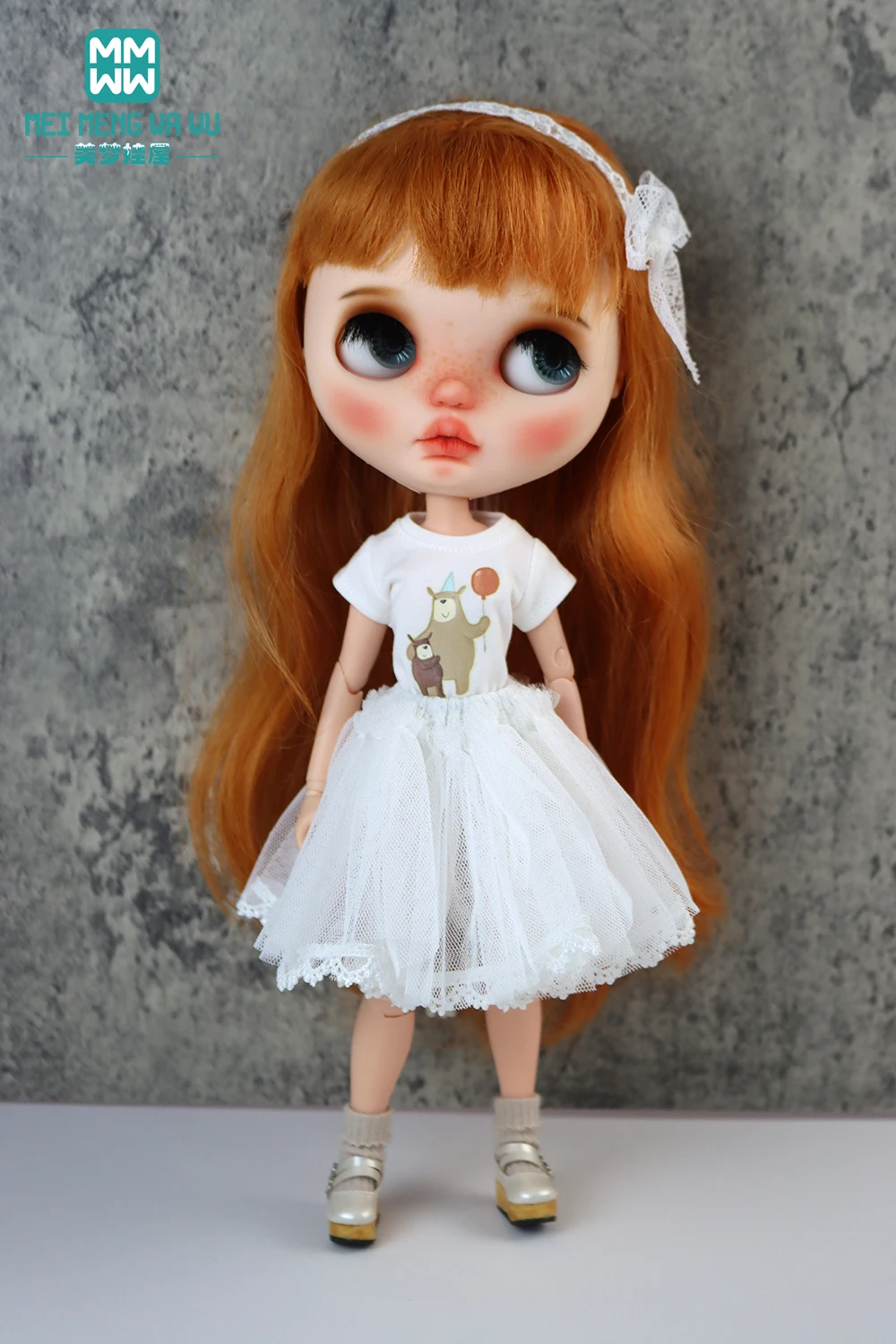 Toys Doll Clothes Fashion Saree White Pink Black Fits 28cm Blyth Azone OB22 OB24 Girl Gift