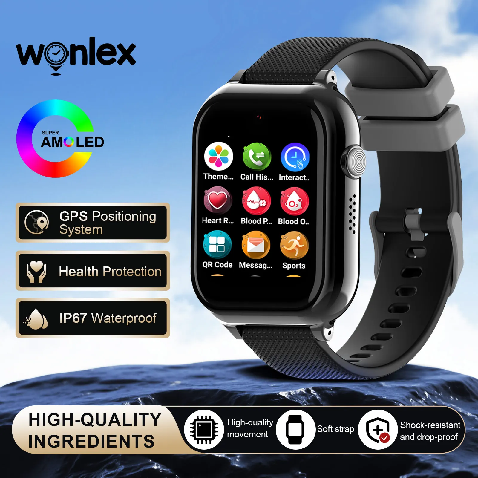 Wonlex Smart Watch Child Camera GPS Tracker Video Call 4G KT38X1 Kids SOS Anti-Lost