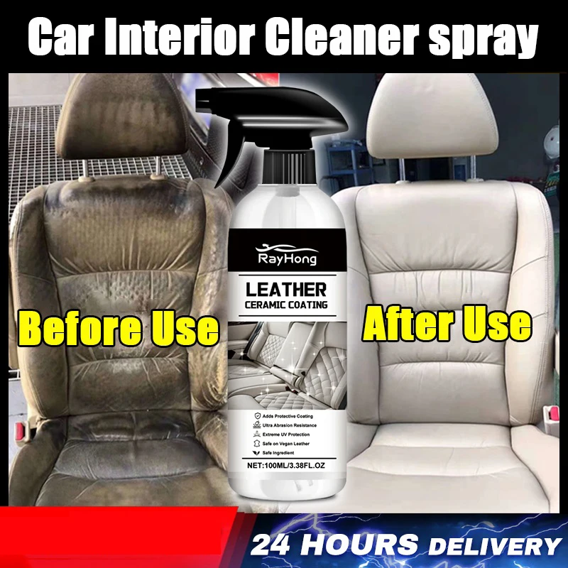 Car Interior Cleaner Spray Wash Free Ceiling Leather Fabric seat cleaner powerful stain removal Cleaning Care.