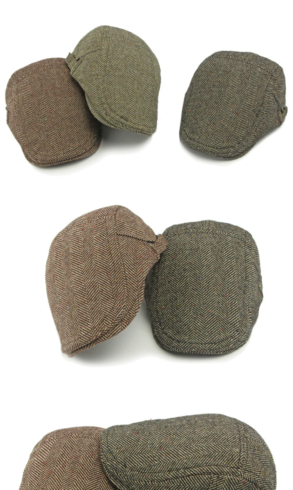 HT4546 Baskenmütze Wolle Hut Männer Frauen Angepasst Ivy Flache Kappe Retro Künstler Maler Gestreiften Baskenmütze Hut Männlich Weiblich Herbst Winter Baskenmütze Kappe – Detail 2