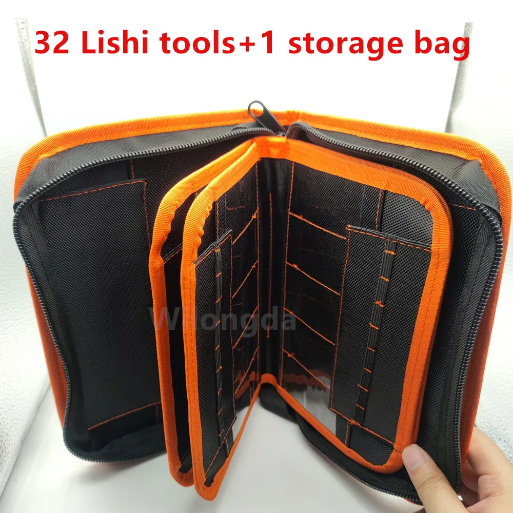 32PCS LiShi Tool for Car Lock Repair NE72  TOY43 VAC102  HU87  MIT8 HON41 NSN11  HU64  HU66  HU83 HU101  HU92  HU100 +1 Free Bag