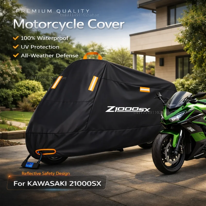 

Чехол для мотоцикла Kawasaki Z 2013-2023, водонепроницаемый, утолщенный, из полиэстера, с защитой от УФ-излучения, дождя, пыли и солнца, всепогодный чехол