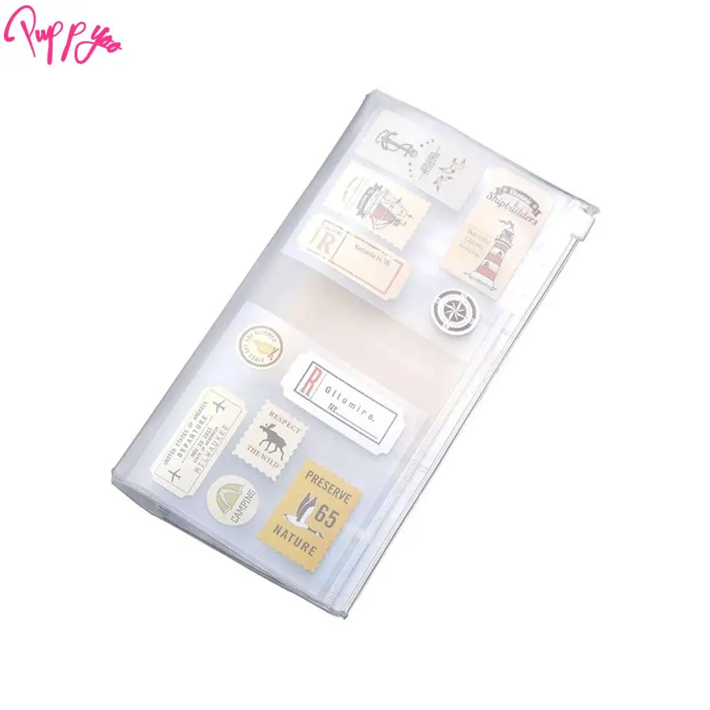 Holder Storage Pocket Standard Passport Notebook Zipper Bag Notebook Storage Bag Journal Planner Card Holder PVC Zipper Bag