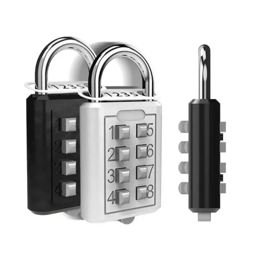 

8-значная комбинация, наружная кнопка, водонепроницаемый фиксированный навесной замок с произвольным кодом, цинковый сплав, дорожный умный замок для багажа, защита от кражи