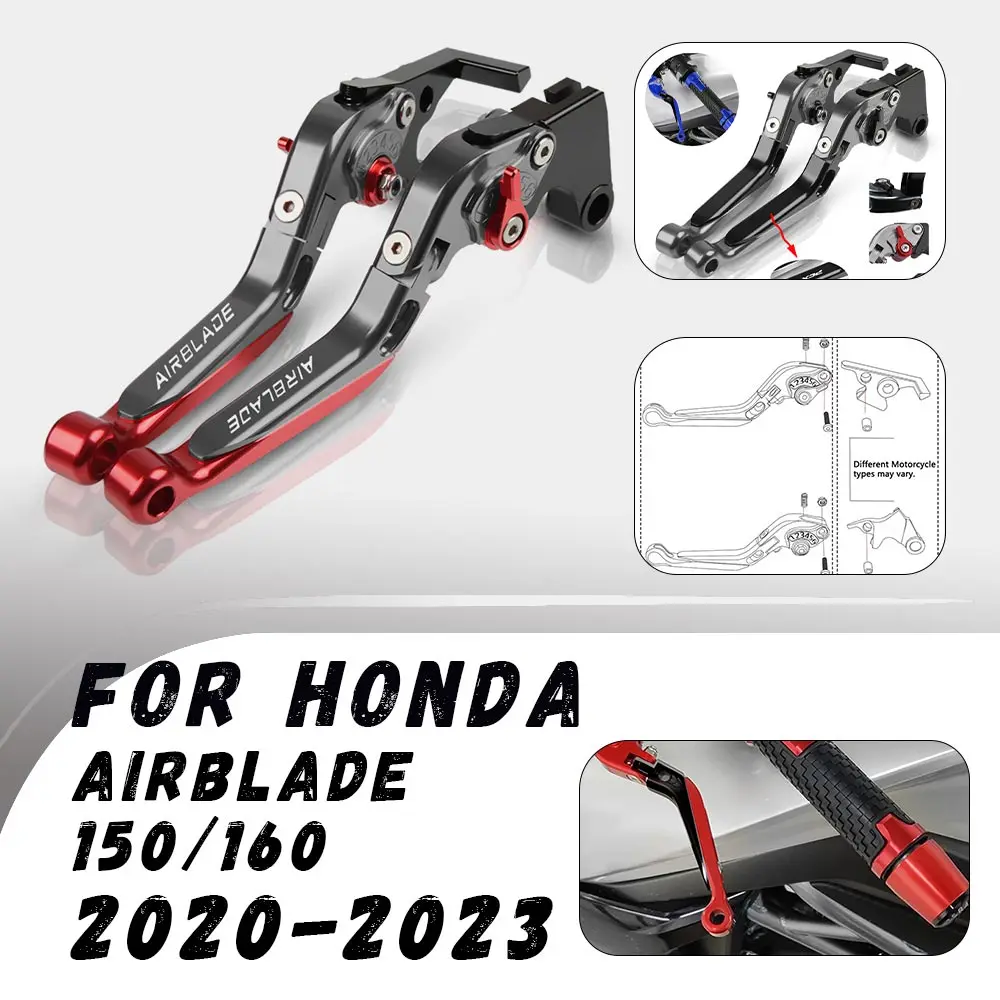 

For Honda Airblade 150/160 2020-2023 Adjustable Folding Brake Clutch Levers Handlebar Grips Handle Lever Motorcycle Accessories