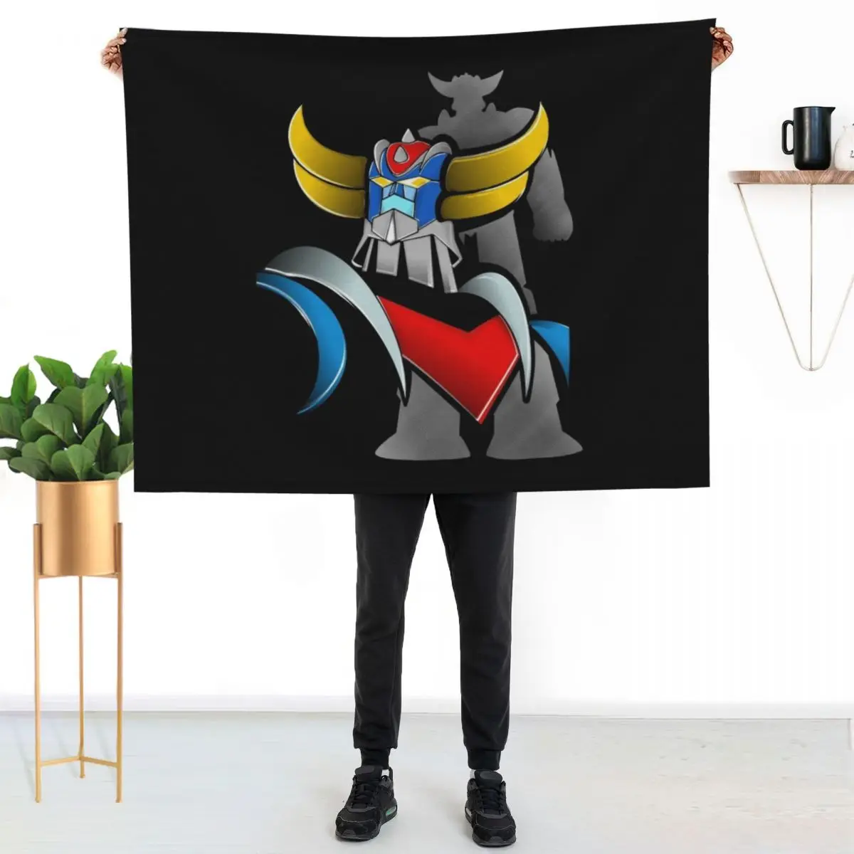 Goldorak, Grendizer, Vintage Goldorak Throw Blanket Modern Design Soft Blanket for Home Decor
