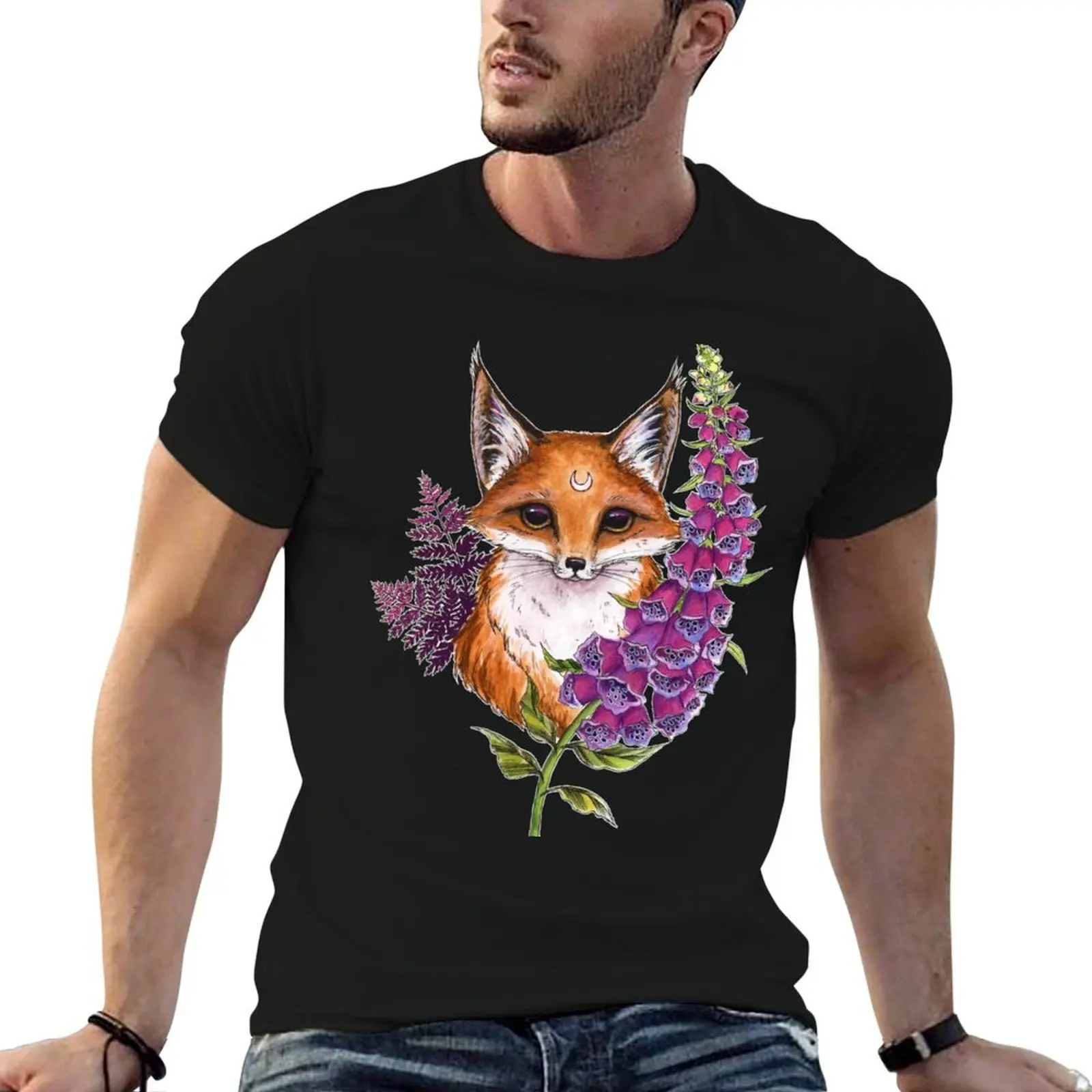 Foxglove T-Shirt funny shirt cotton anime figures mens graphic t-shirts anime