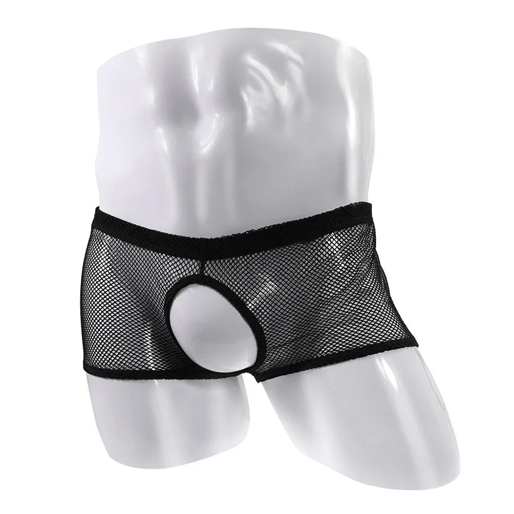 

Men Briefs Men Underpants Interest Breathable Sheer Briefs Trunks Crotchless Underwear Cutouts Hollow Out Mesh