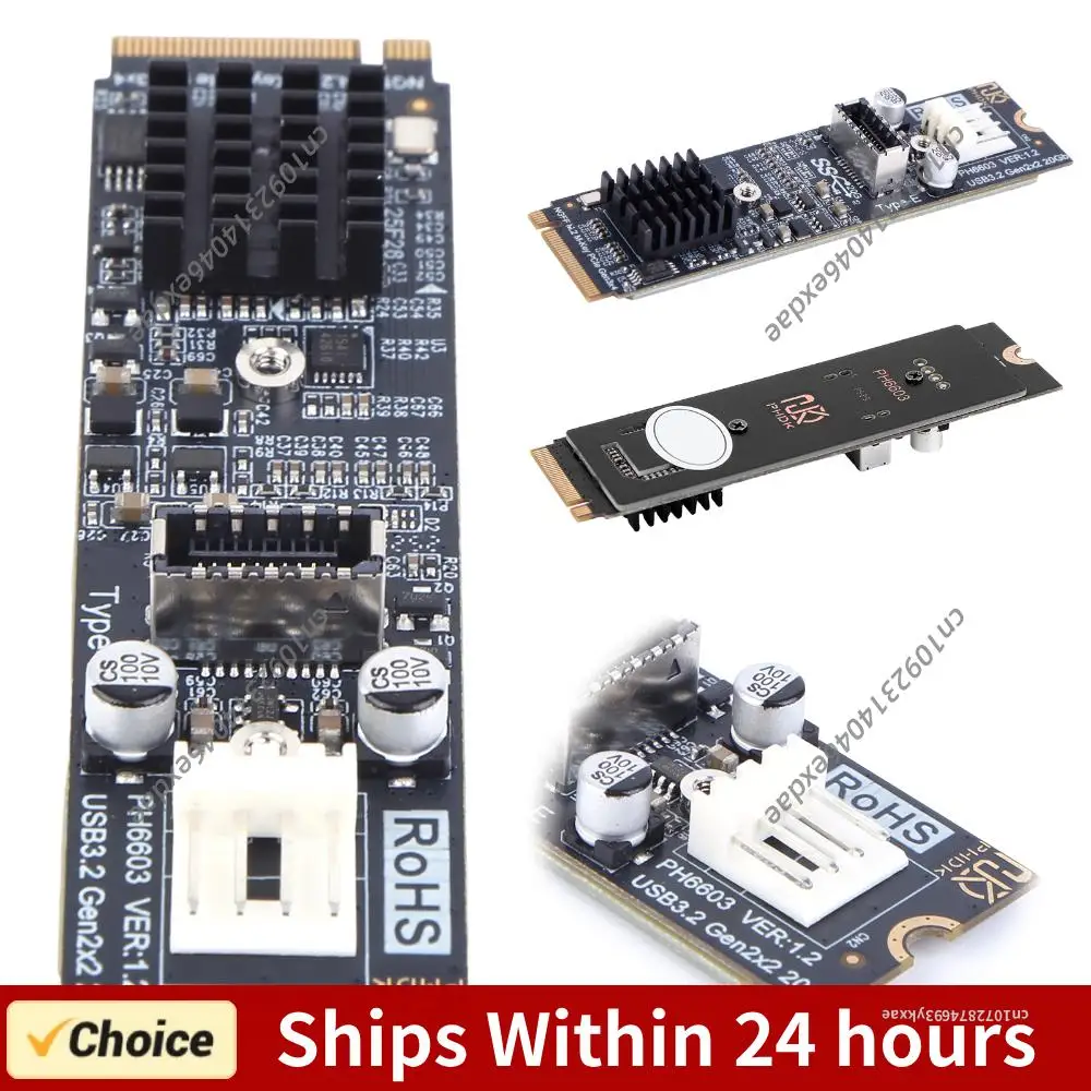 

M2 PCIE NVME To TYPE E Expansion Card Riser 20Gbps High Speed M2 NVME To TYPE-E Adapter ASM3242 Chipset for Desktop PC