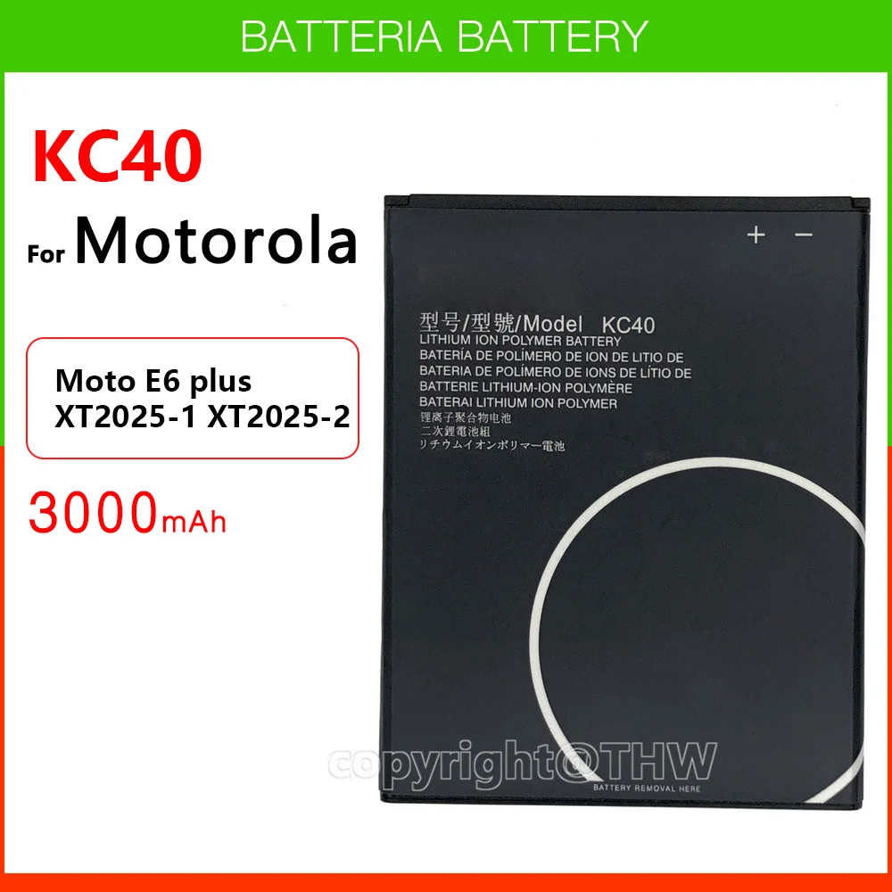 100% Original 3000mAh Genuine KC40 for Moto E6 plus XT2025-1 XT2025-2 Replacement Phone Batteria Battery In Stock Batteries