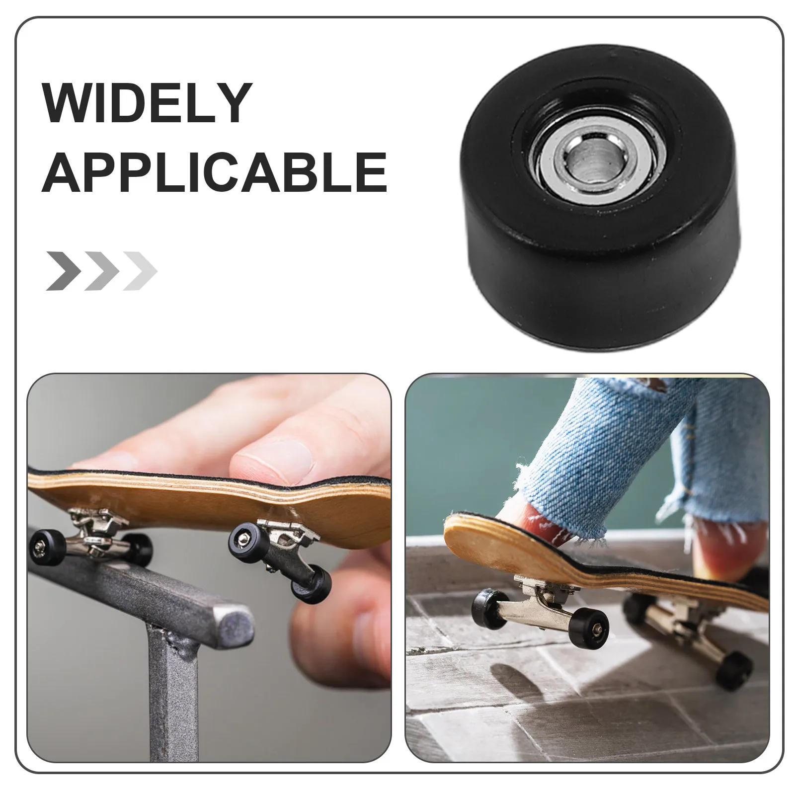 4 stuks vingerskateboardwielen met lagers Praktische stevige skateboardaccessoires voor het repareren van mini-skateboardlagerwielen