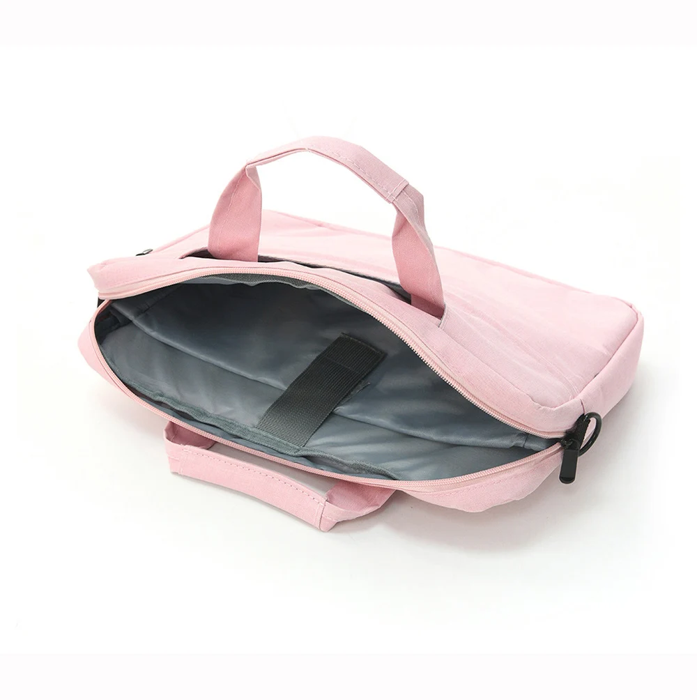 Solid Color 14 Inches Laptop Shoulder Bag Large Capacity Handheld Case Fashion Portable Crossbody Computer Bag For Men Women